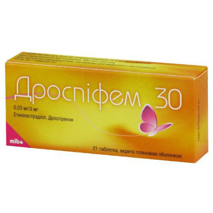 Світлина Дроспіфем 30 таблетки 0.03 мг/3 мг №21